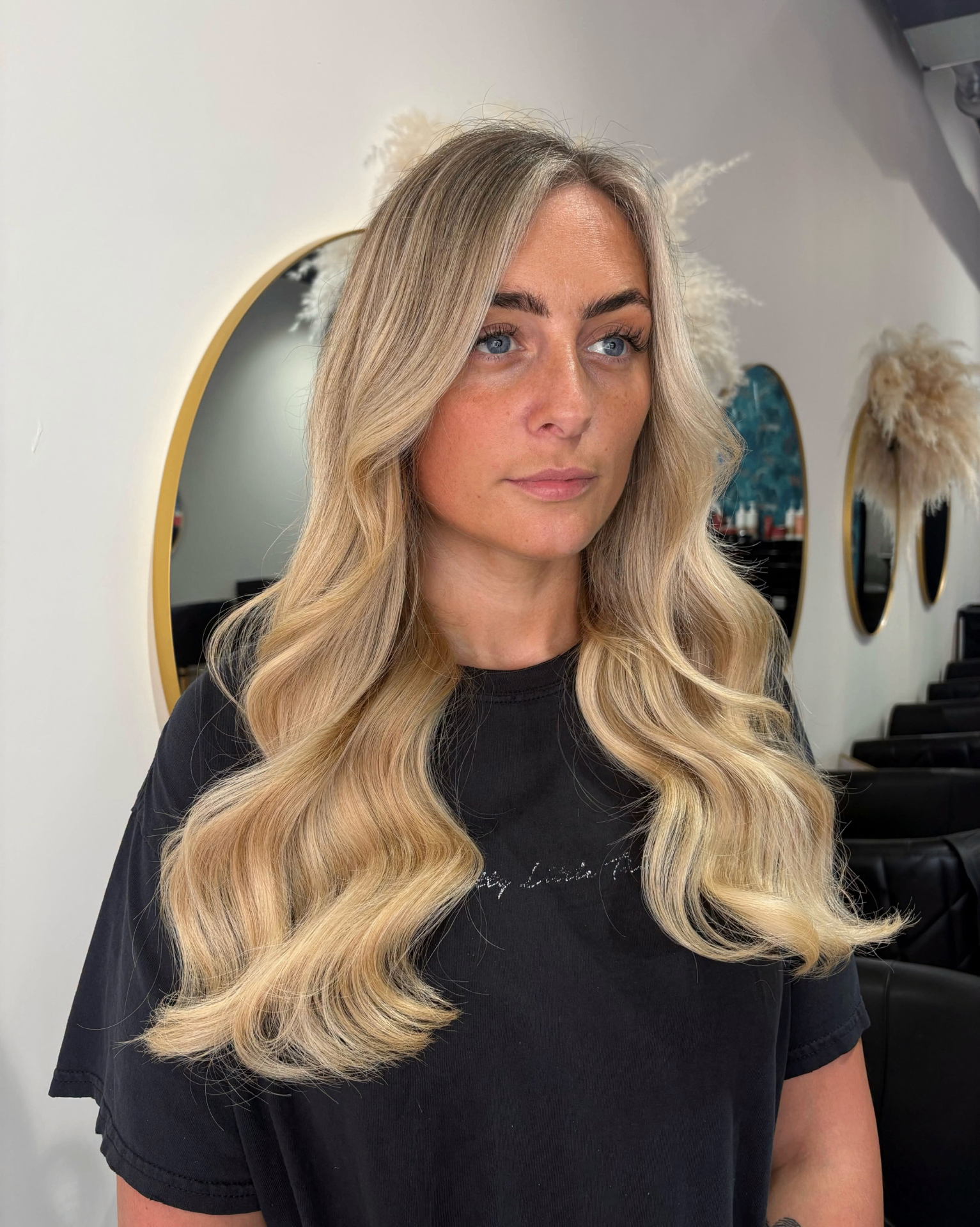 Long blonde nano bond waves